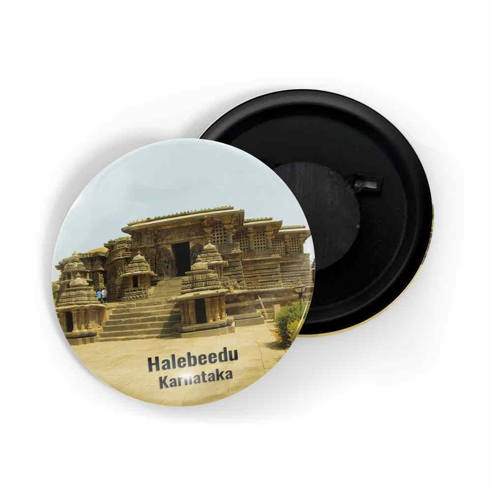 dhcrafts Fridge Magnet Multicolor Halebeedu Karnataka Glossy Finish Design Pack of 1 (58mm)